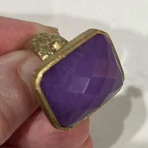 Rivka Friedman Amethyst & MOP Doublet 18K Gold Clad Cocktail Ring 7.5